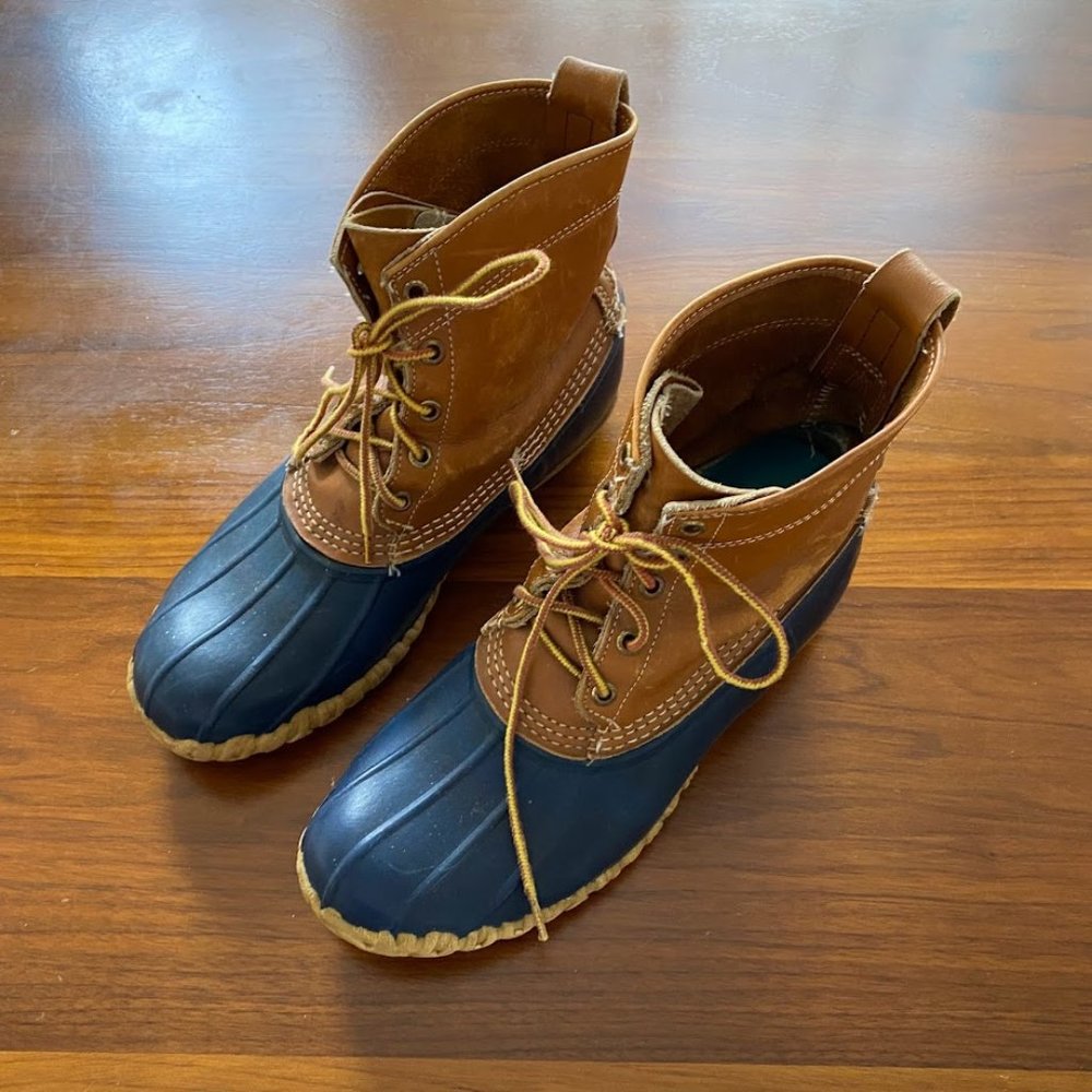 L.L. Bean Two-Tone Brown and Navy Duck Boots